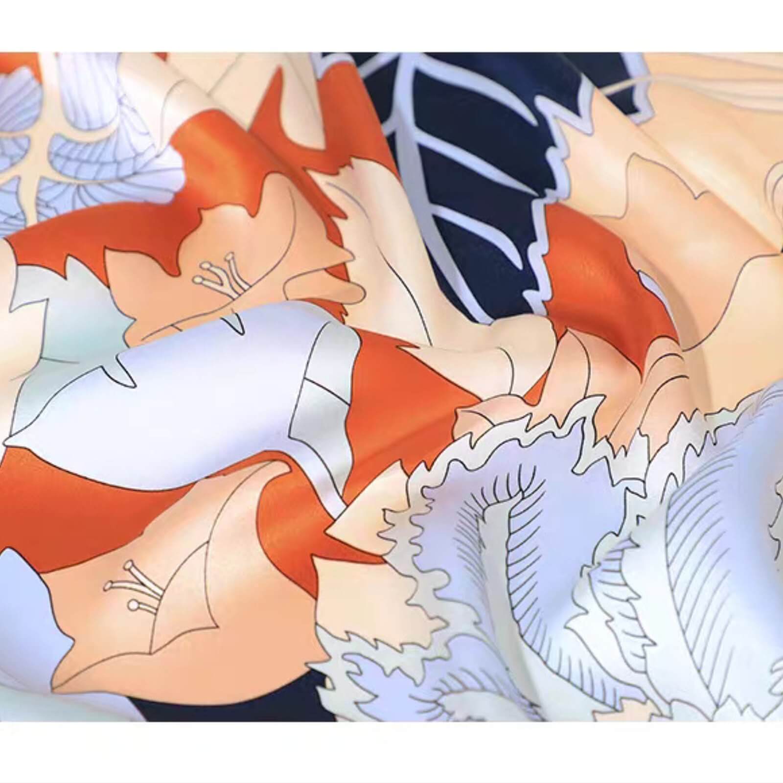 Floral silk scarf (90×90 cm)