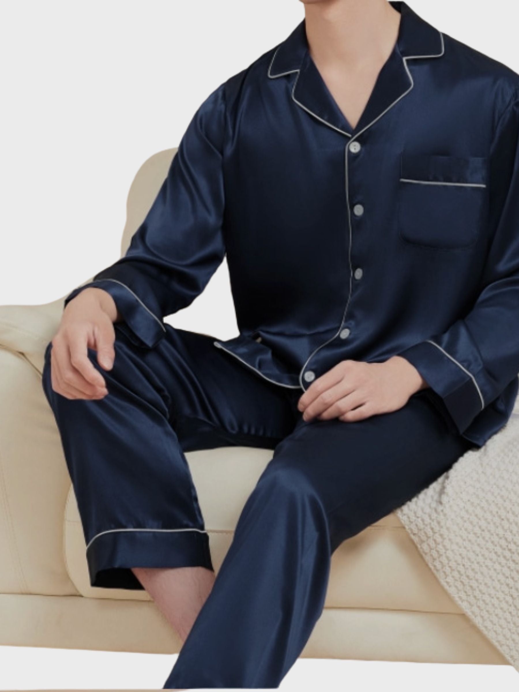 Seiden Schlafanzug Herren