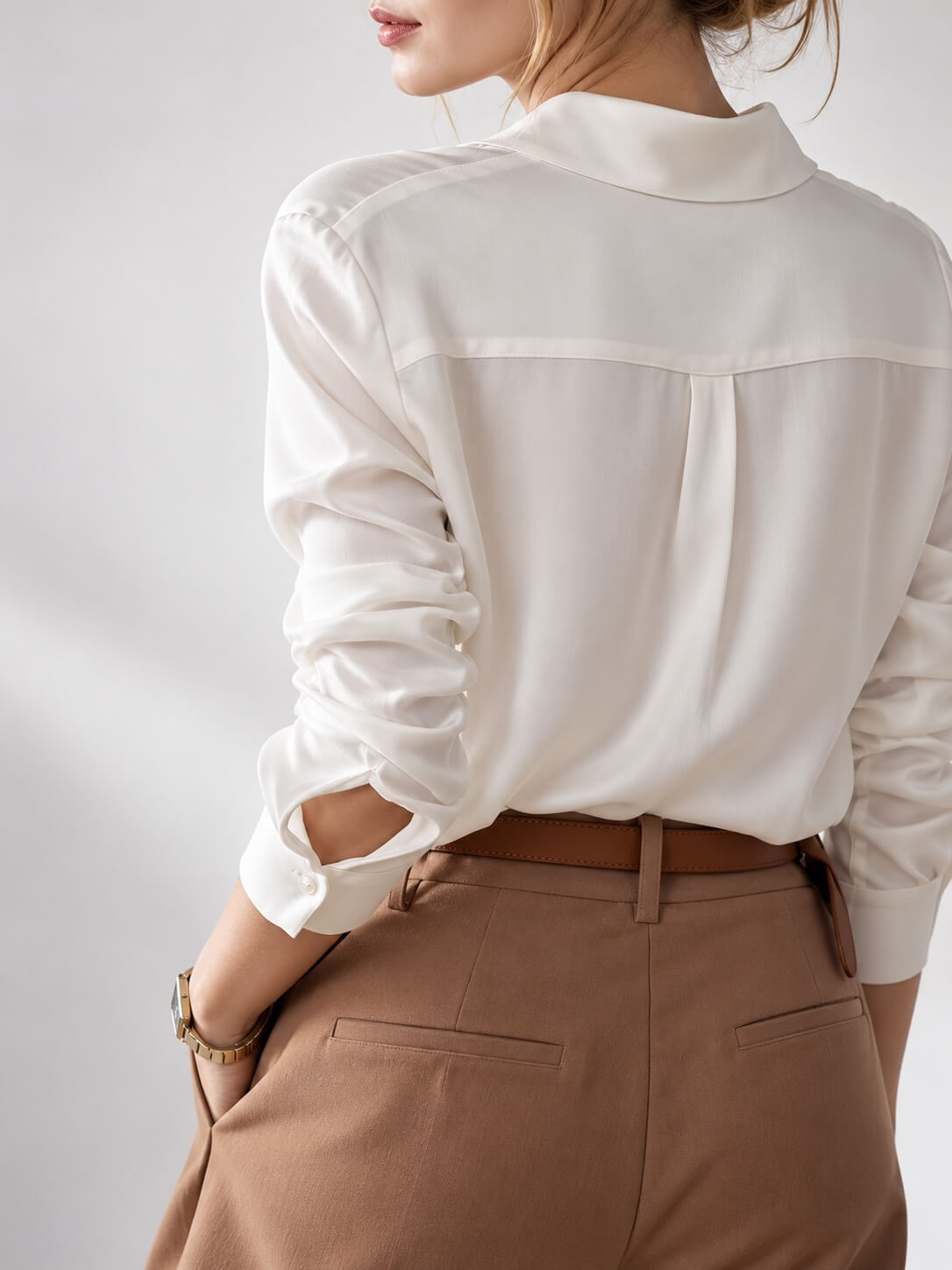 Twill silk blouse
