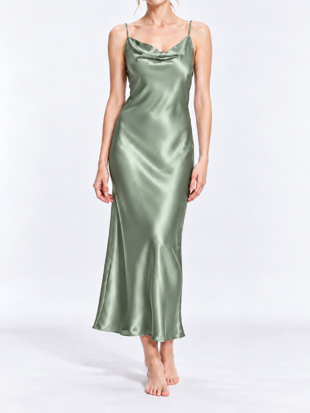 Silk nightgown with straps (Long)