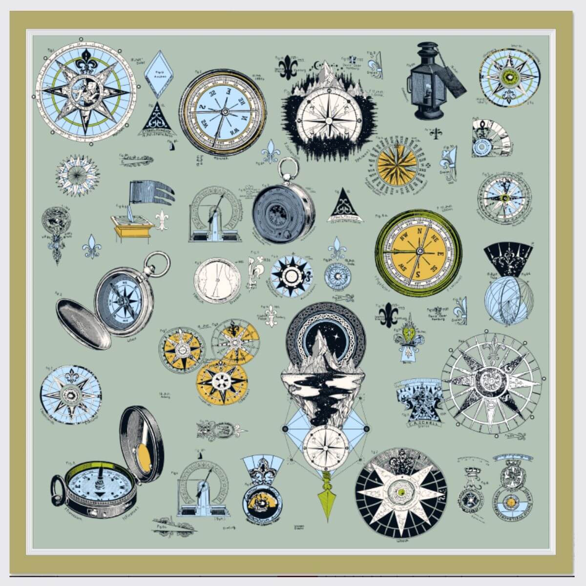 Seidenschal – Reise (90 × 90 cm)