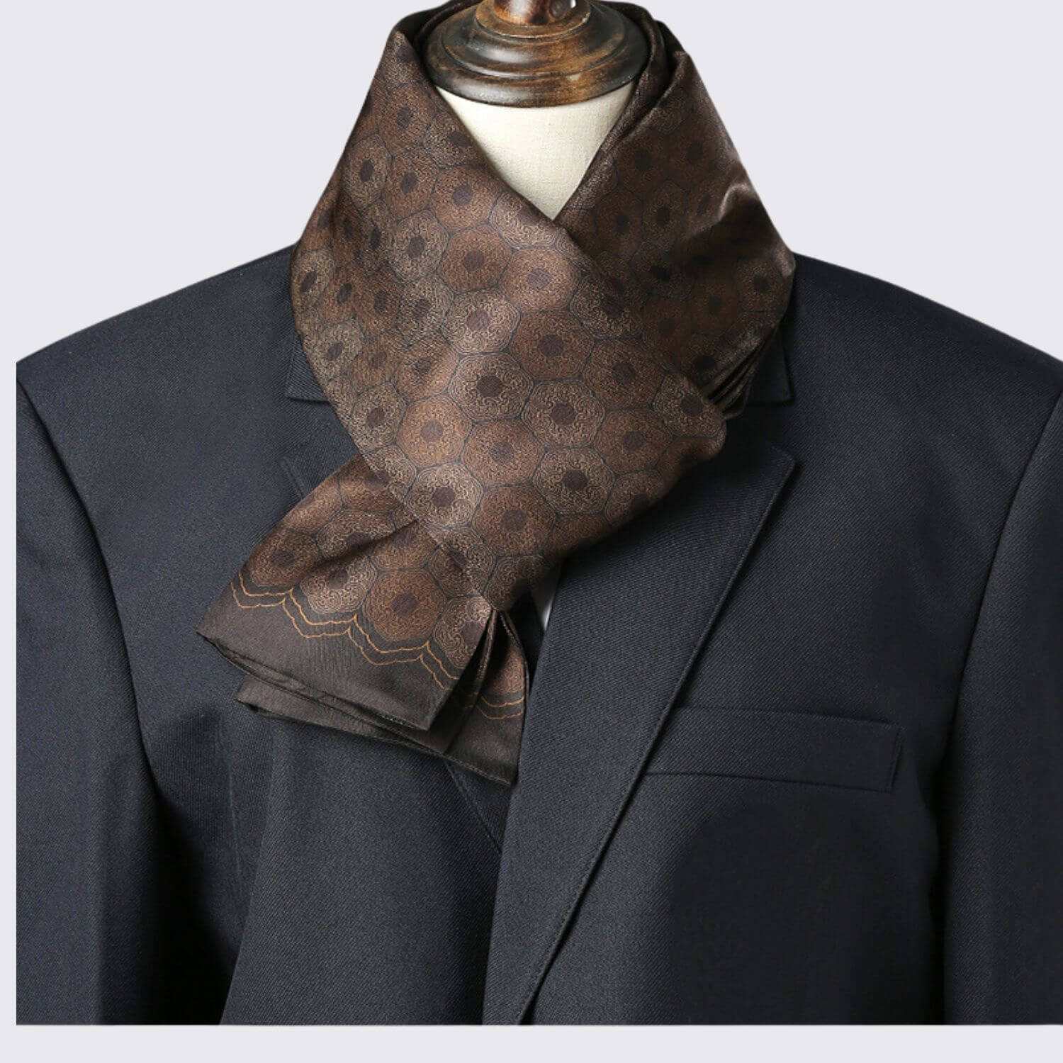 Double-layer men’s silk scarf
