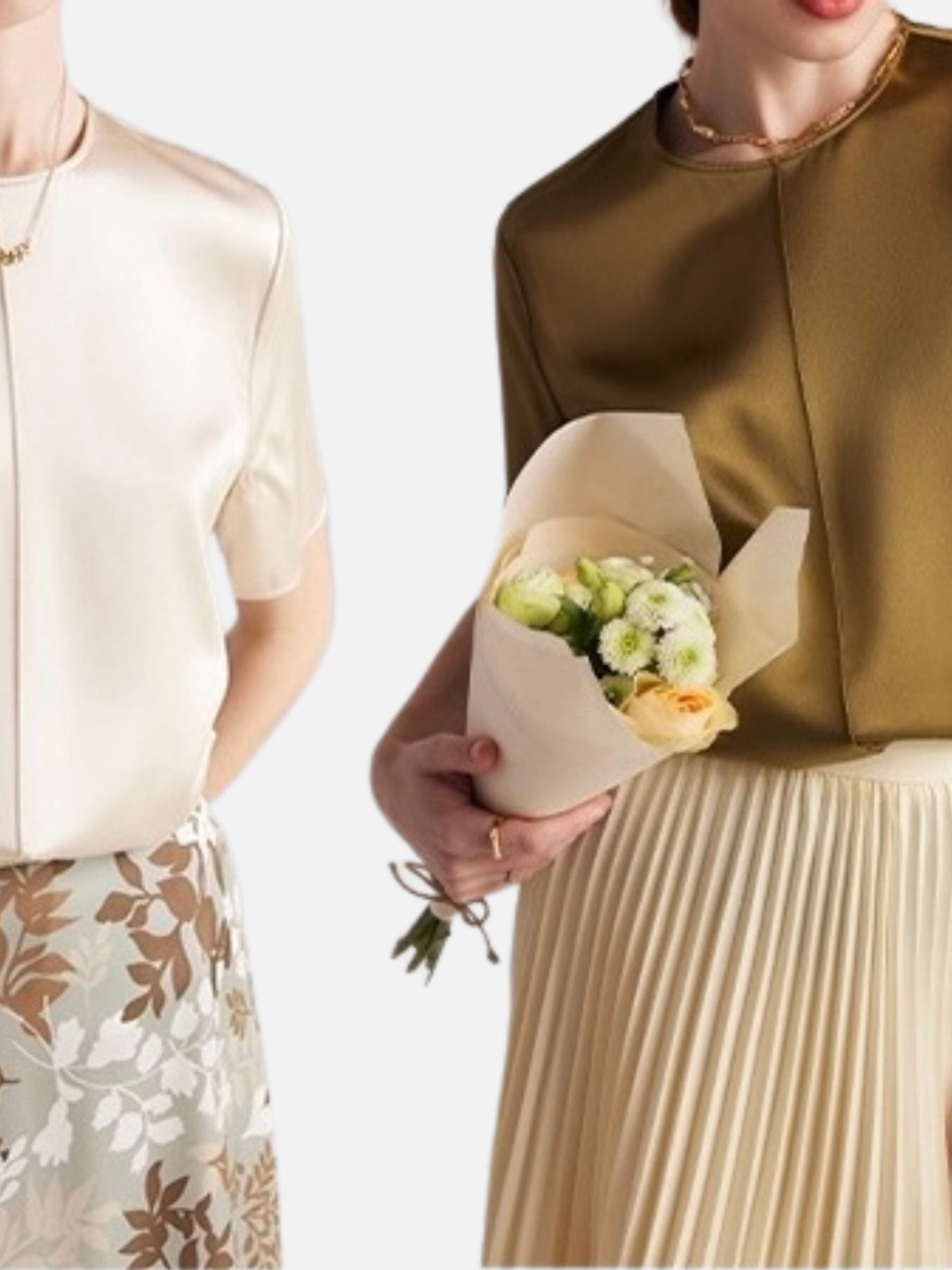 Kurzärmelige Seidenbluse