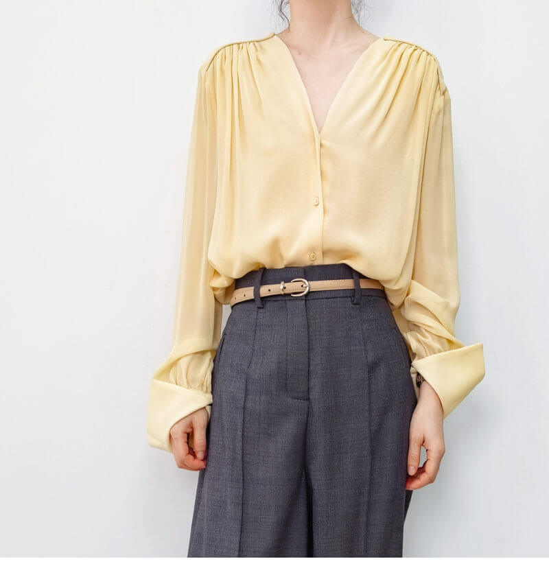 Blouse en soie en mousseline double épaisseur (Vente d’échantillon)