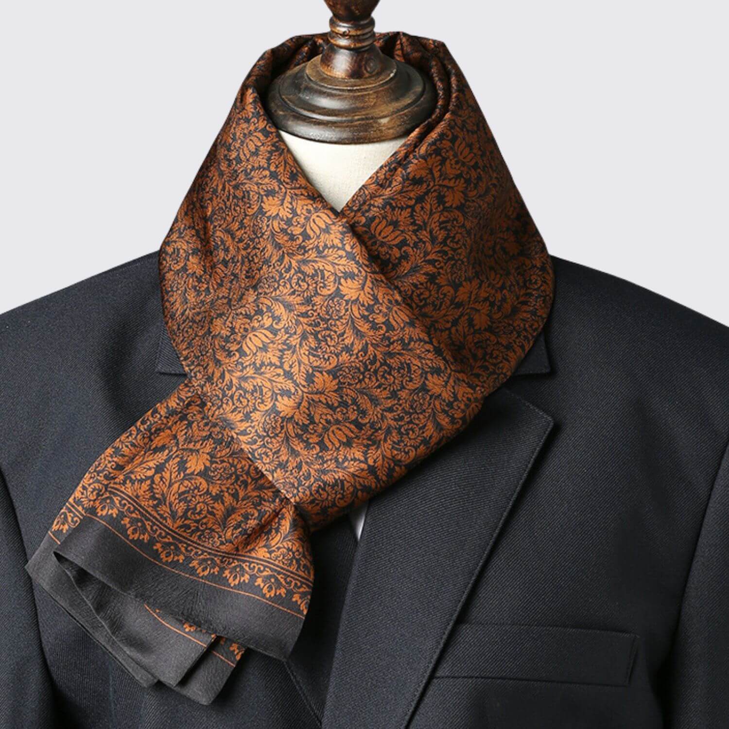 Double-layer men’s silk scarf