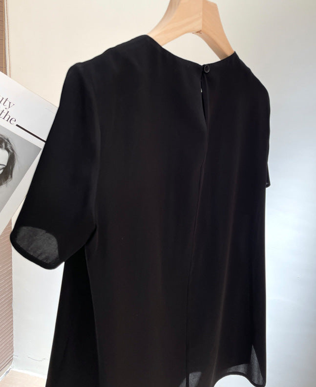 Kurzärmelige Seidenbluse