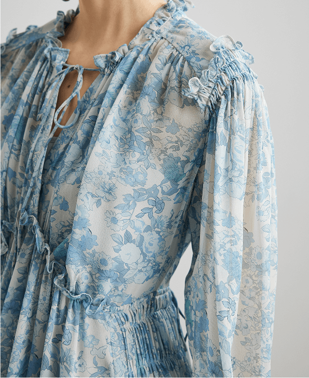 Chiffonkleid mit Blumenmuster