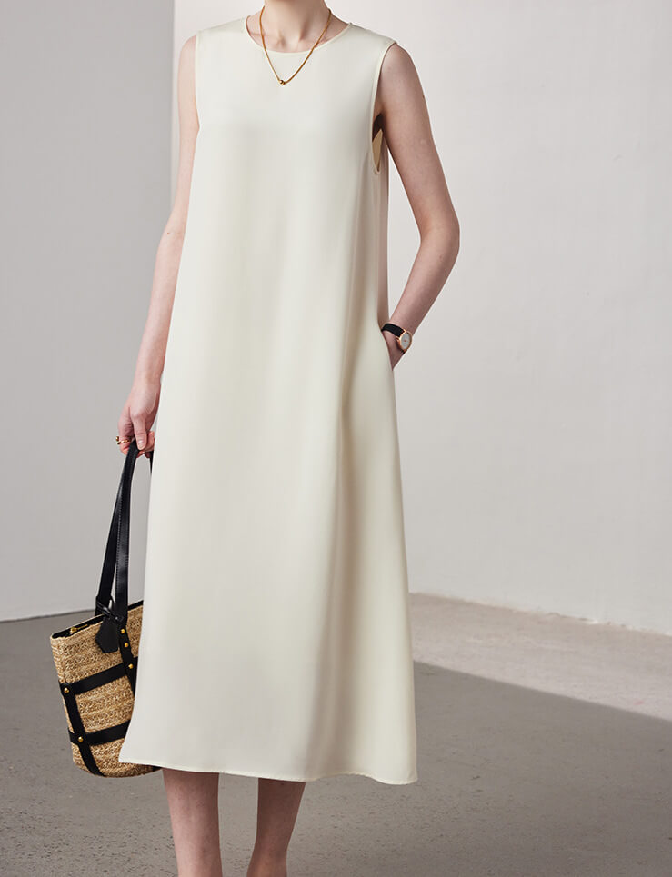 Seidenkleid mit Trapezform