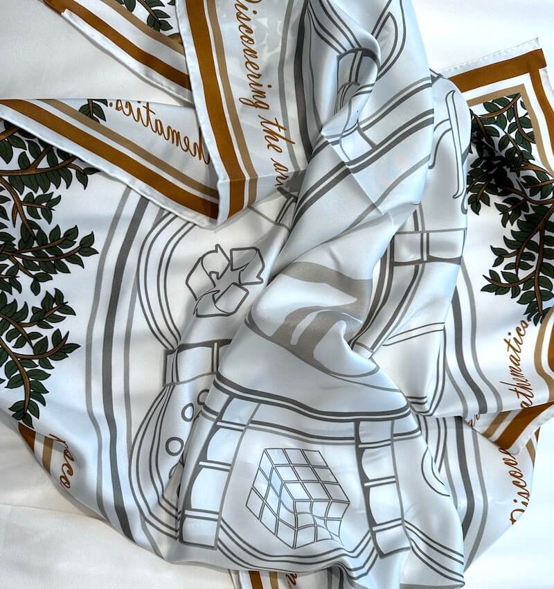 Seidentuch - Mathematik (90×90 cm)
